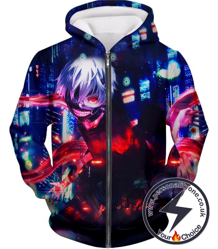 Tokyo Ghoul Ghoul Ken Kaneki Red Kagune Amazing Zip Up Hoodie